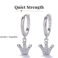 Quiet Strength Crowned + Capable Dainty Crown Earrings