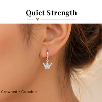Quiet Strength Crowned + Capable Dainty Crown Earrings