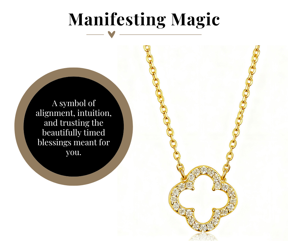 Manifesting Magic A Little Luck Clover Necklace in Silver and Gold