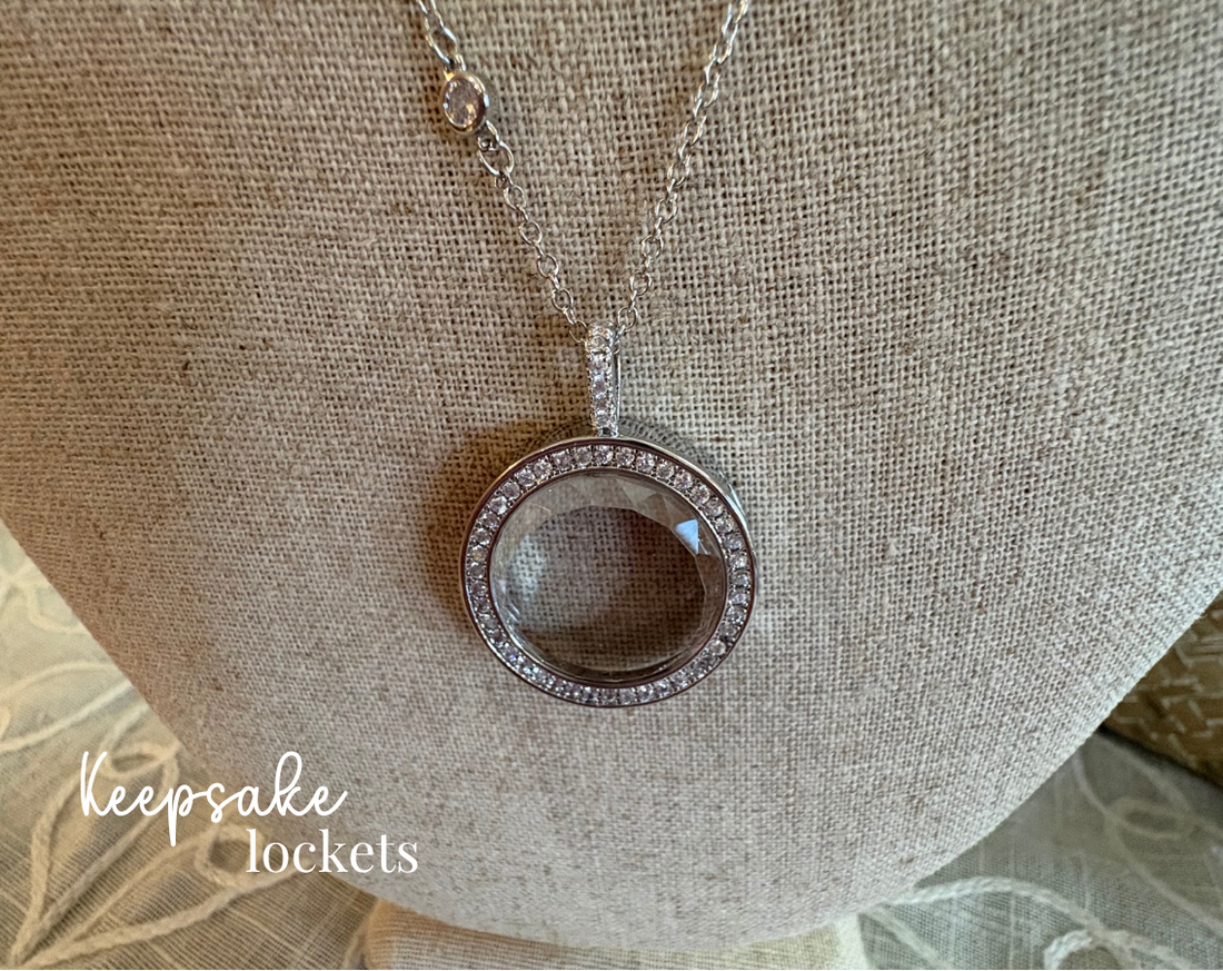 Crystal Round Memory Locket Fancy Chain Necklace
