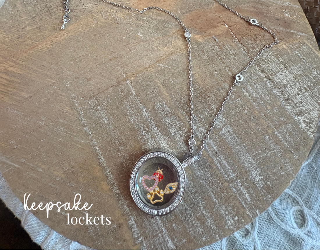 Crystal Round Memory Locket Fancy Chain Necklace