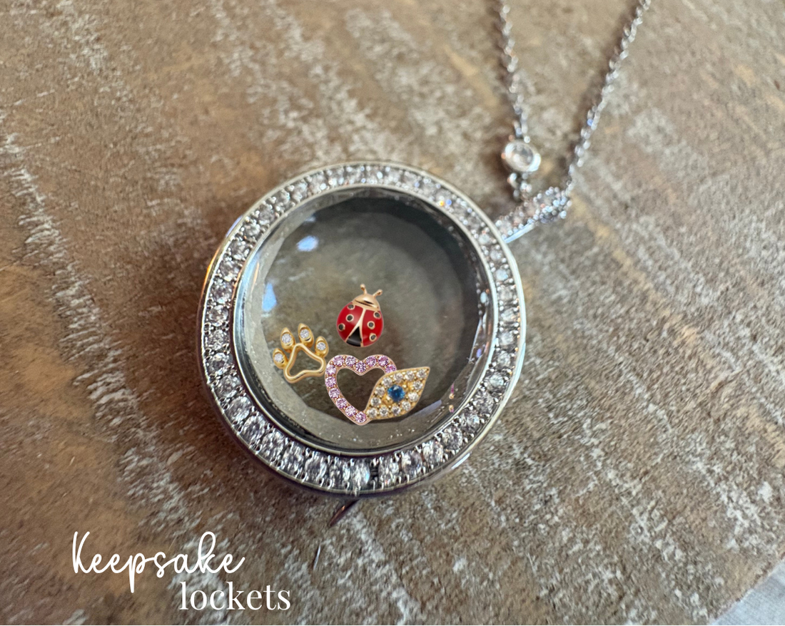 Crystal Round Memory Locket Fancy Chain Necklace