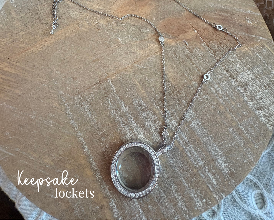 Crystal Round Memory Locket Fancy Chain Necklace