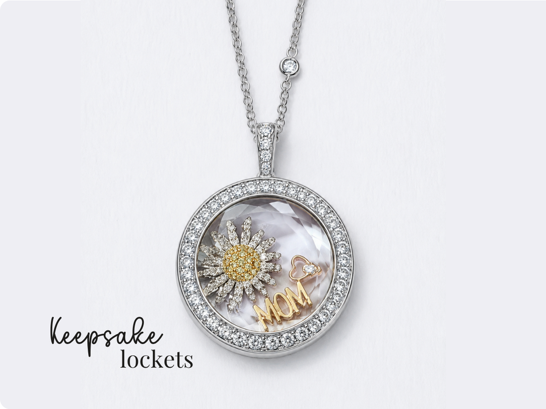 Crystal Round Memory Locket Fancy Chain Necklace