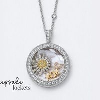 Crystal Round Memory Locket Fancy Chain Necklace