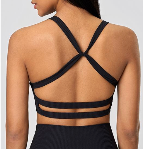 Ribbed Criss-Cross Bra