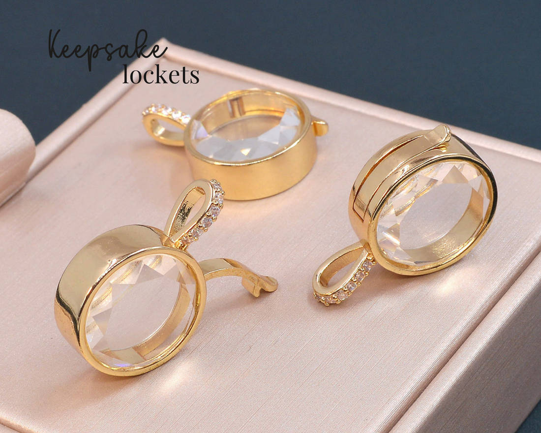 Small Round Glass Keepsake Locket Necklace