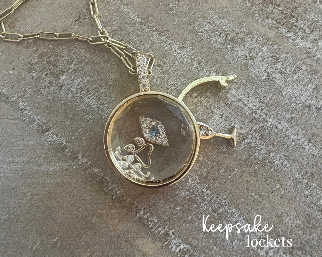 Small Round Glass Keepsake Locket Necklace