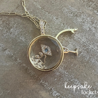 Small Round Glass Keepsake Locket Necklace