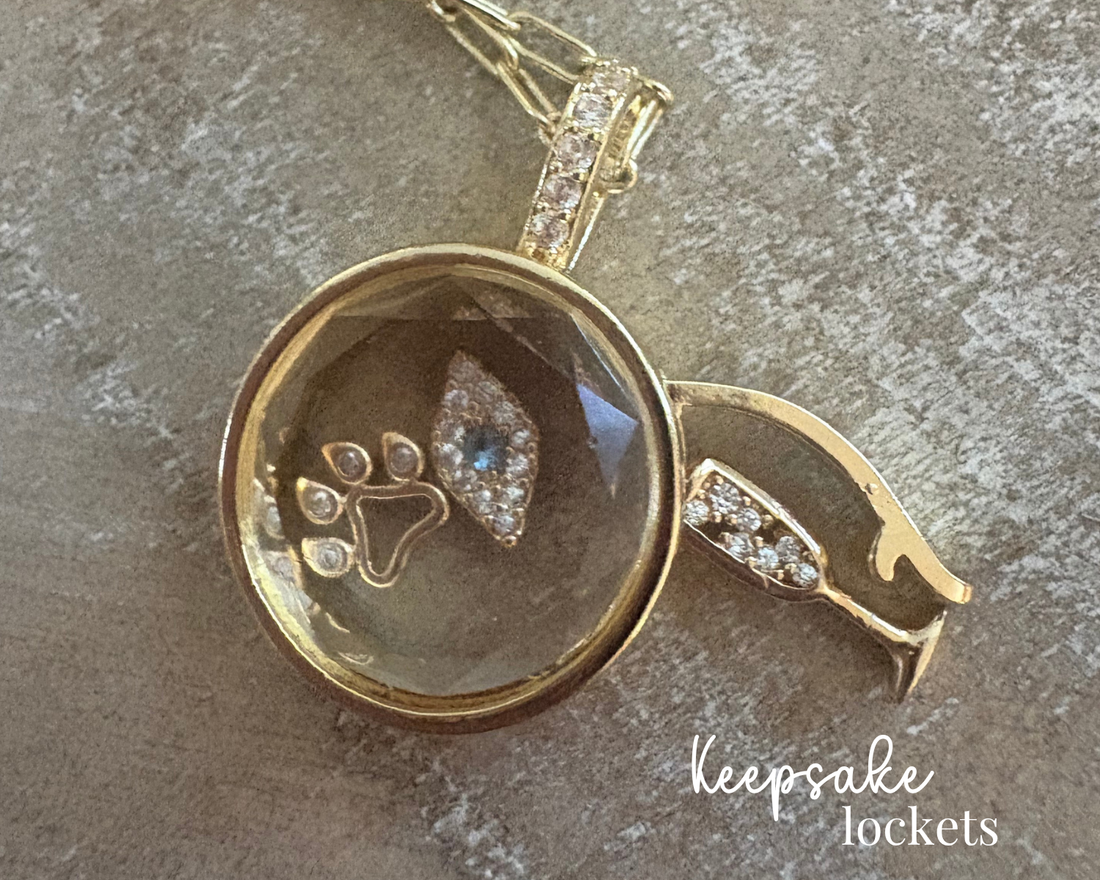 Small Round Glass Keepsake Locket Necklace