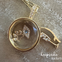 Small Round Glass Keepsake Locket Necklace