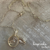 Small Round Glass Keepsake Locket Necklace