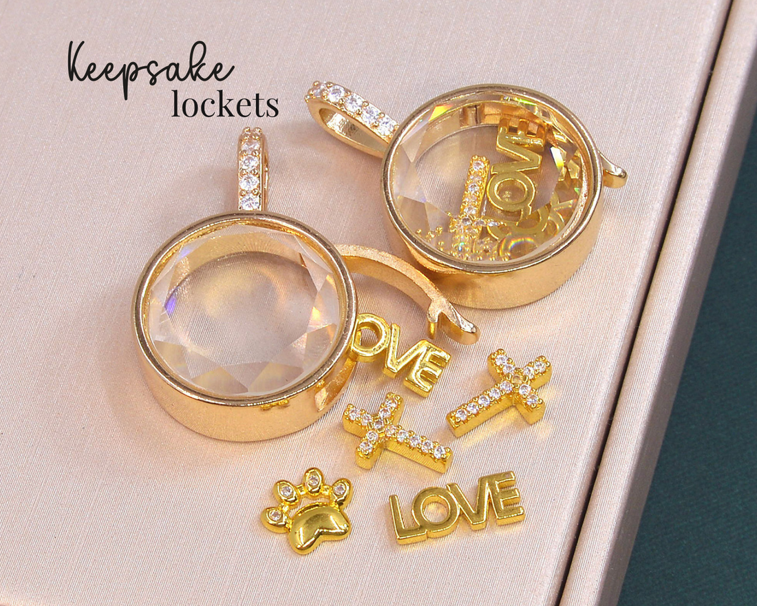 Small Round Glass Keepsake Locket Necklace