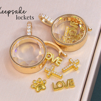 Small Round Glass Keepsake Locket Necklace