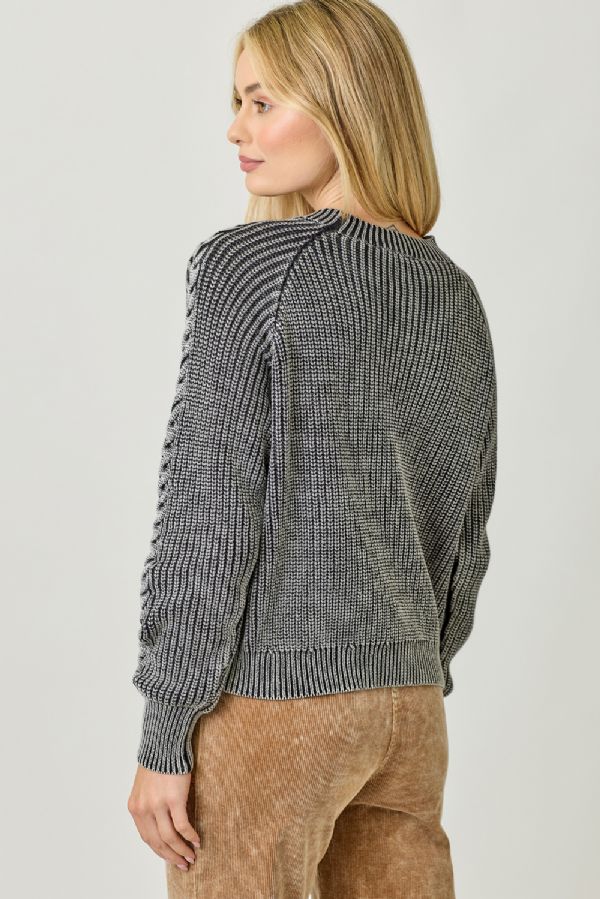 Washed Cable Knit Sweater