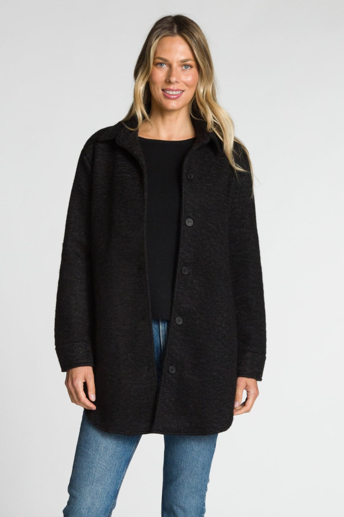 Long Sleeve Button-Front Jacket