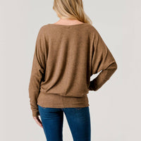 Round Neck Brushed Knit Longsleeve Dolman