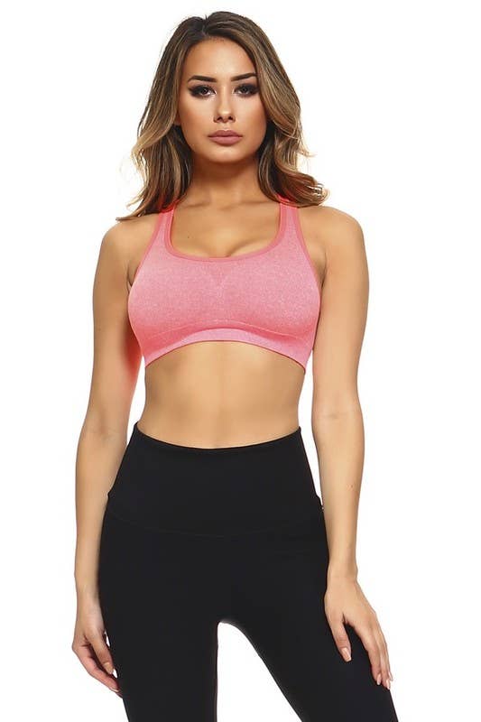 Marled Knit Activewear Sports Bra