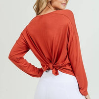 Women's Long Sleeve Tie Back Athleisure Top