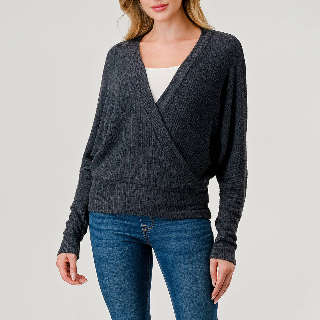 Crossover Dolman Style Sleeve Top
