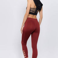 Lattice Ankle Cutout Activewear Leggings