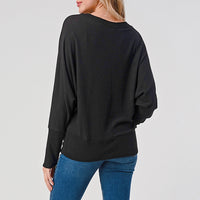 Surplice Crossover Brushed Knit Top