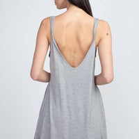 Twist Strap Low Back Dress with Pockets