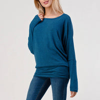 Round Neck Brushed Knit Longsleeve Dolman