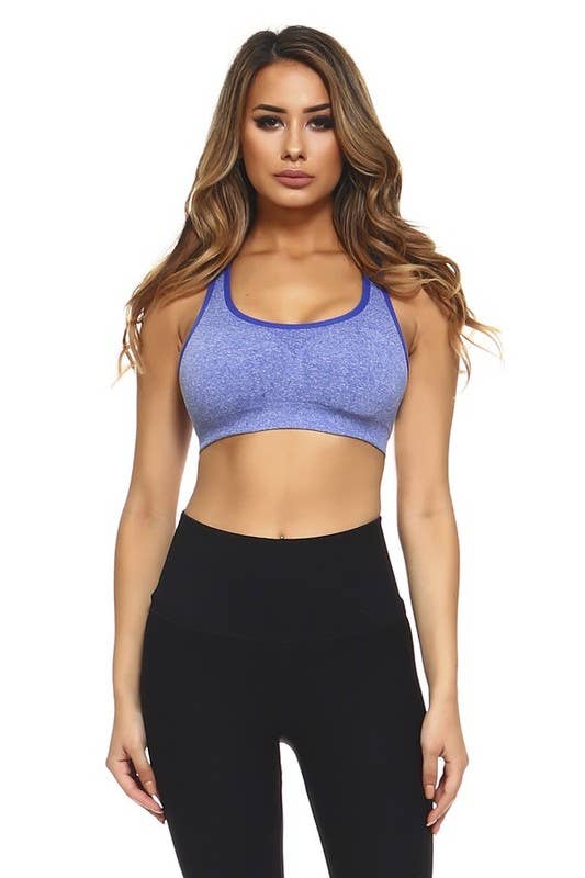 Marled Knit Activewear Sports Bra