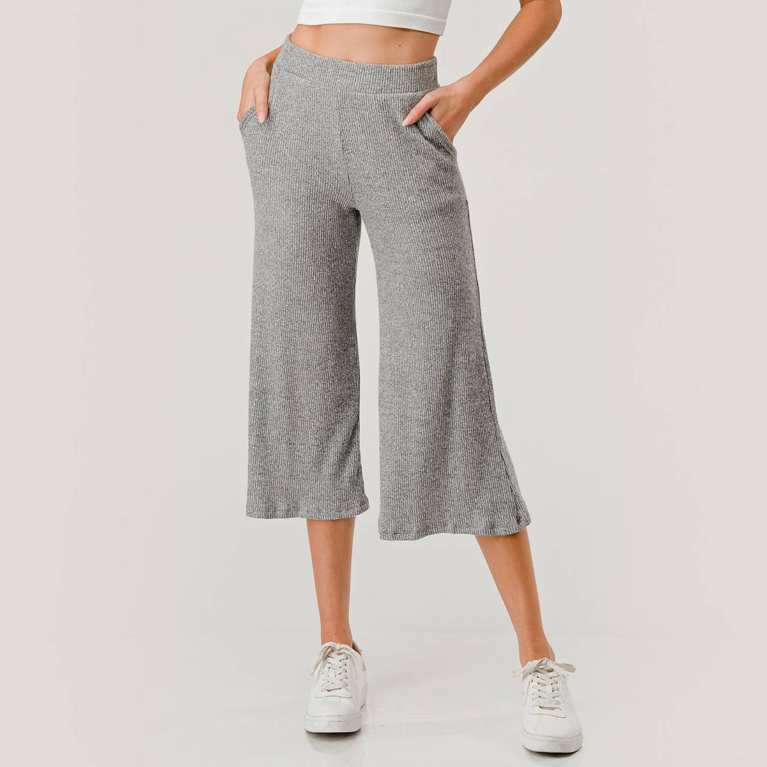 Brushed Rib Knit Lounge Capri