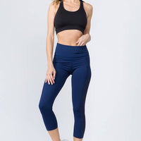 Mesh Side Workout Capri Wt/Pocket