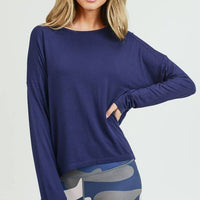 Women's Long Sleeve Tie Back Athleisure Top