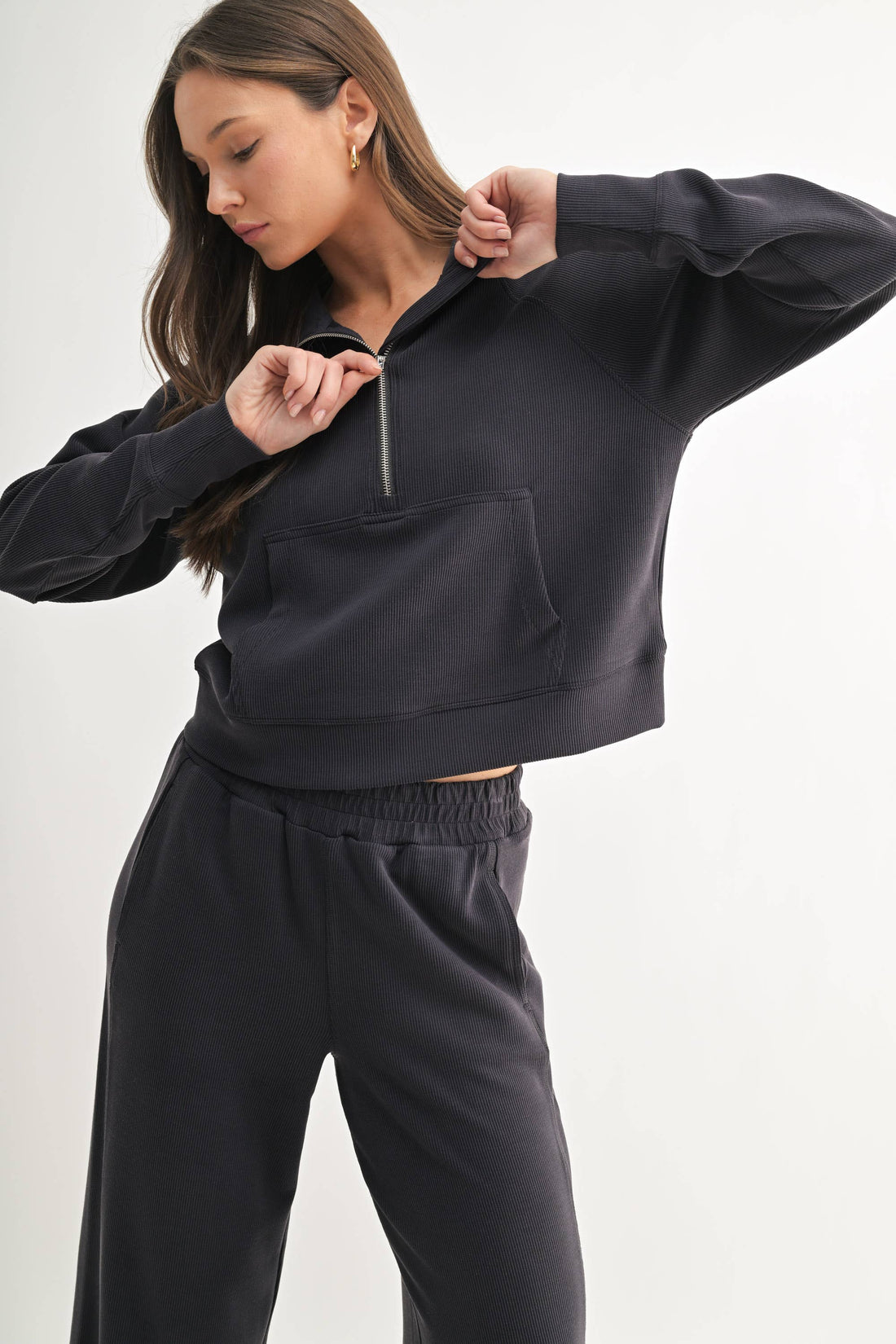 Luxe 1/4 Zip Rib Sweater