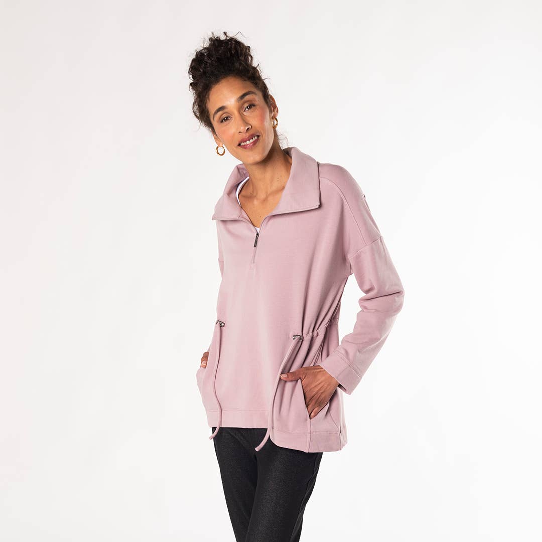 Bamboo Arden Half-Zip Sweatshirt - Soft Lavender
