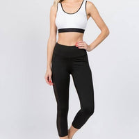 Mesh Side Workout Capri Wt/Pocket