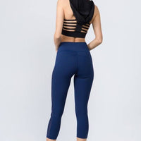 Mesh Side Workout Capri Wt/Pocket
