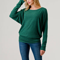Round Neck Brushed Knit Longsleeve Dolman