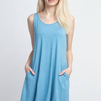 Twist Strap Low Back Dress with Pockets
