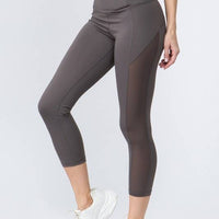 Mesh Side Workout Capri Wt/Pocket