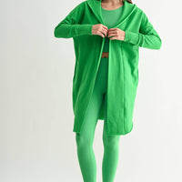 Open Front Longline Hoodie Cardigan