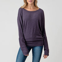 Round Neck Brushed Knit Longsleeve Dolman
