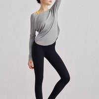 Ianna Boat Neck Relaxed Fit Long Sleeve