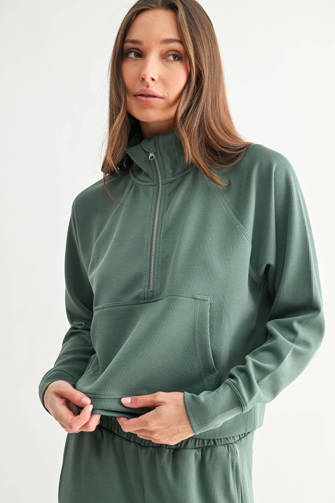Luxe 1/4 Zip Rib Sweater