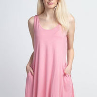 Twist Strap Low Back Dress with Pockets