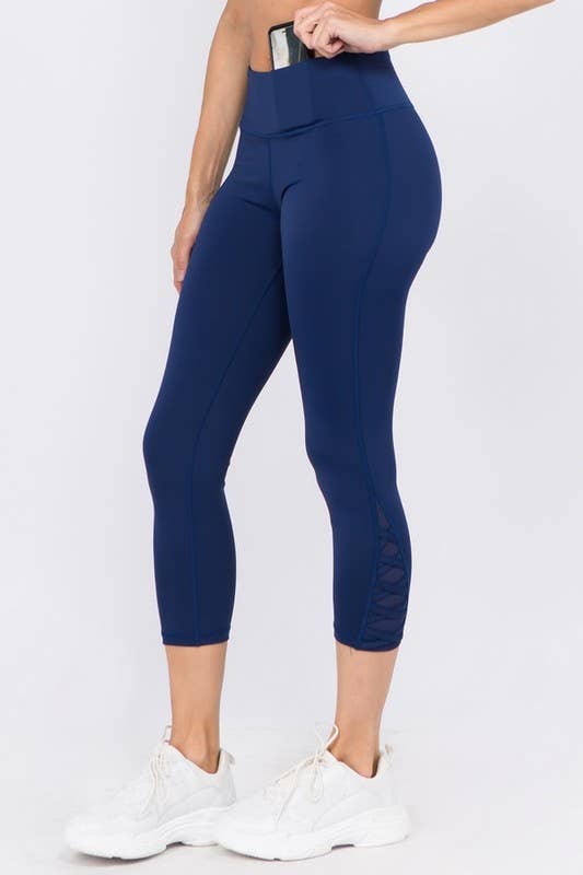 Active Crisscross Mesh Ankle Capri Legging