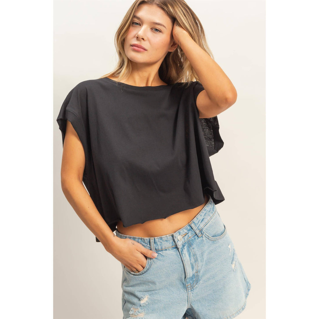 Boxy Crew Neck Top
