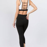 Active Crisscross Mesh Ankle Capri Legging