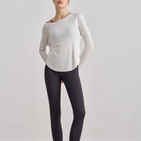 Ianna Boat Neck Relaxed Fit Long Sleeve