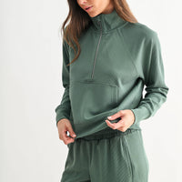 Luxe 1/4 Zip Rib Sweater