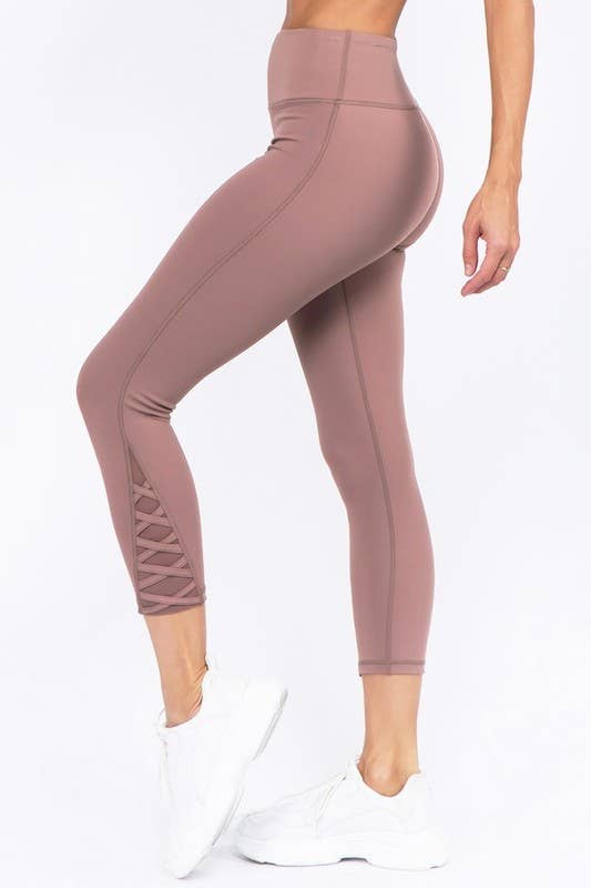 Active Crisscross Mesh Ankle Capri Legging